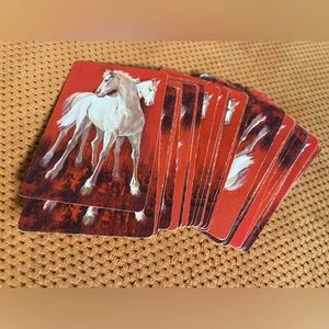Beautiful horse Red table playing cards